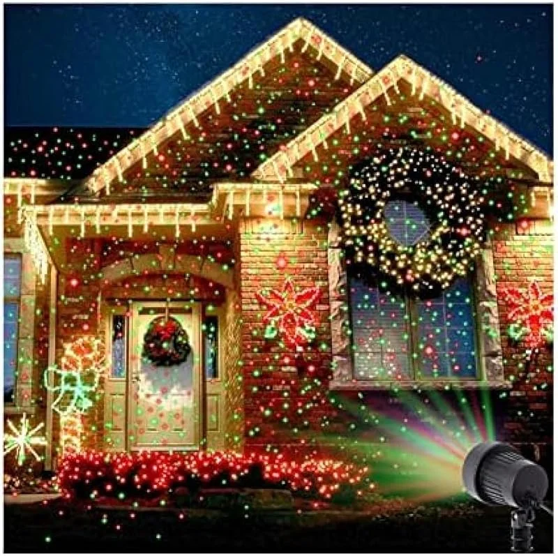GuyAna Proyector De Estrella De Navidad, Luces De Jardín, Al Aire Libre Rojo Verde Azul Tres Colores Luz De Proyección De Luciérnaga En Movimiento con Control Remoto para Fiesta De Navidad Boda, BLU — Luces Navidad
