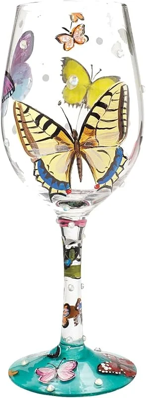 Enesco Lolita, Copa con dibujos de mariposas, Enesco — Vino y mesa festiva