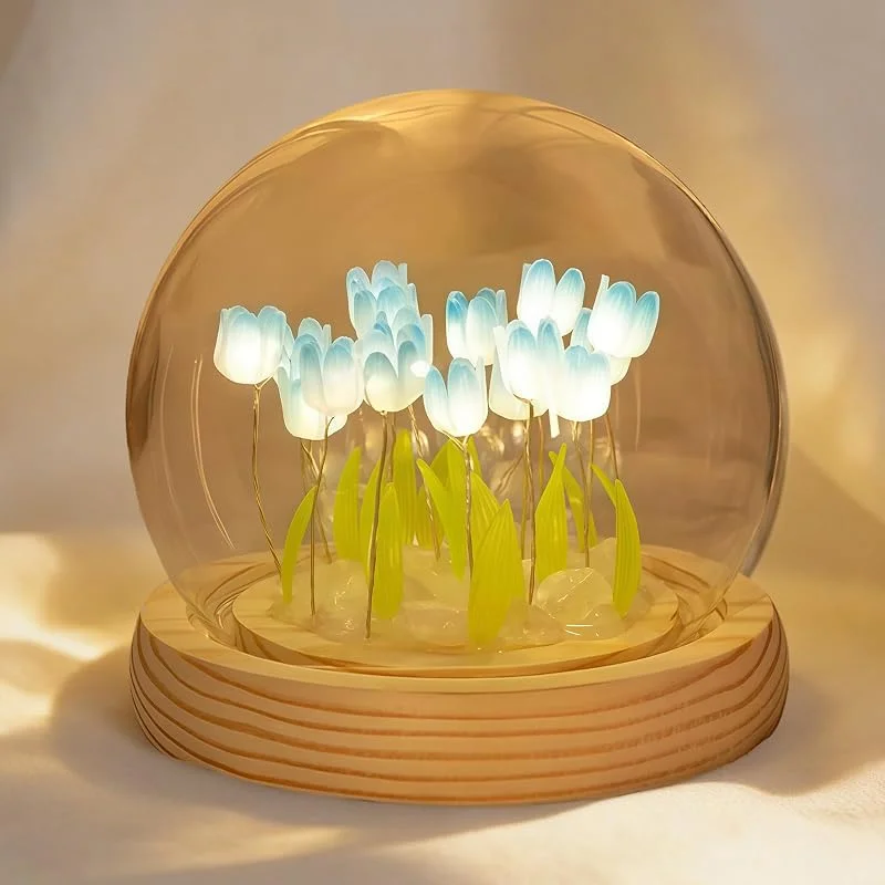 Visita la tienda de Richaa Bonitas 20 Lámparas de Tulipanes Azules Luz Nocturna de Flores Decoración Bonita de Dormitorio Estética Regalos Únicos para Mujeres - Funciona con Pilas (no incluidas) — Cena a la luz de velas