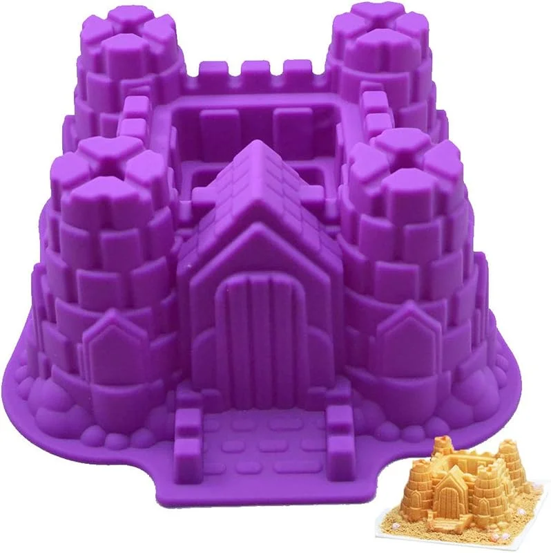 Visita la tienda de RoseFlower Molde de Silicona para Tartas, Molde de Repostería con Forma de Castillo, Molde de Silicona para Horno, Antiadherentes Moldes De Silicona Para Horno para Hornear Pasteles - 22.5 x 14.7 x 10.5cm — Hogar y cocina