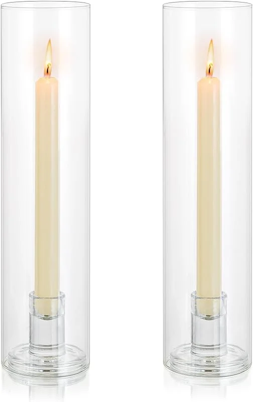 Visita la tienda de Inweder Portavelas Cilindros de Cristal Transparente, 30cm Alto, 2 Pcs — Adviento y mesa