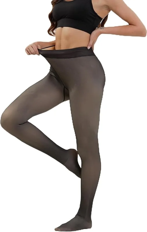 Merlvida Medias Térmicas Mujer con Interior de Forro Polar Medias Reductoras Mujer Transparentes Falsas Medias Térmicas Invierno Mallas Alto Cintura Leggings Pantimedias Leotardos Talla Grande S-3XL — Ropa Navidad