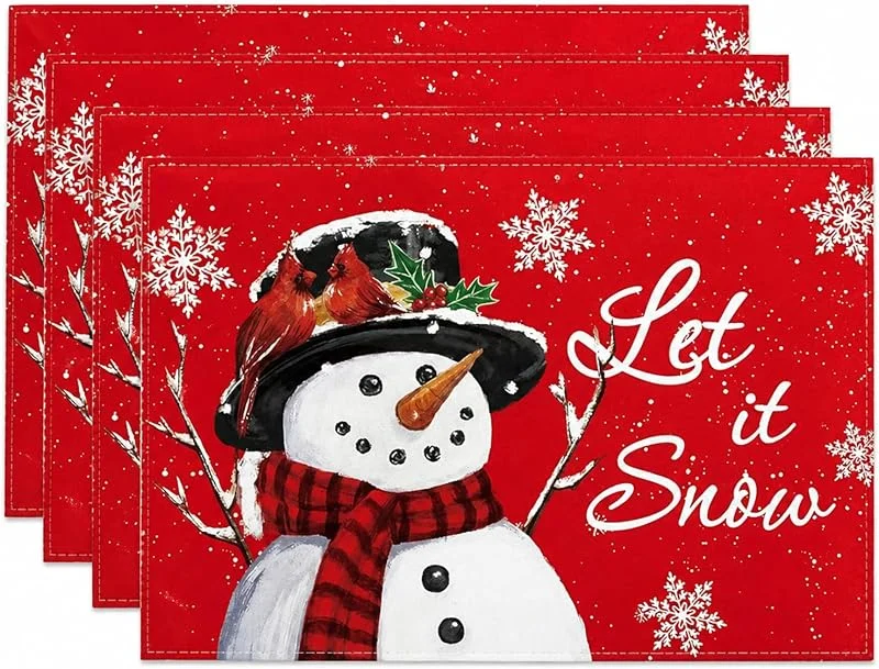 OuryTech 4 Individuales Navidad, Individual Navidad, Individuales (c — Hogar y cocina