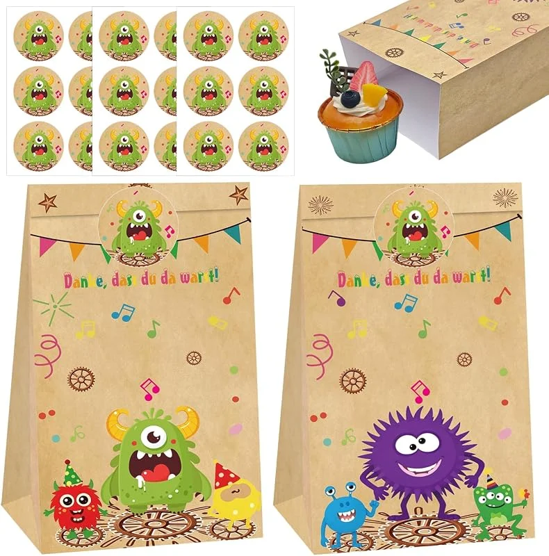Hpbaggy Bolsas Regalo Monstruo, 16X Bolsas Cumpleaños Infantil para Regalo — Envoltorio regalo