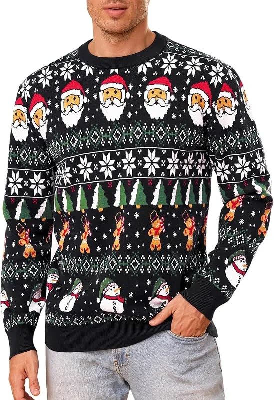 Visita la tienda de Gyabnw Gyabnw Jersey Navideño Cuello Redondo para Hombre Suéter de Manga Larga Cálidos Hombre Invierno — Ropa Navidad