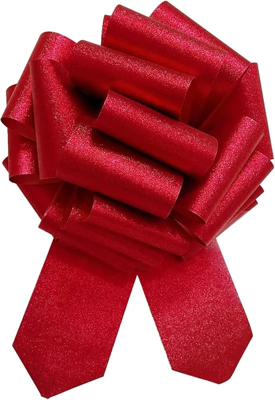 ARWIG Lazo Rojo Grande 30 cm, Lazos para Envolver Regalos, Lazo para Bodas, Coches, Cestas, Puerta, Decoración de Navidad, Rojo Mate — Envoltorio regalo