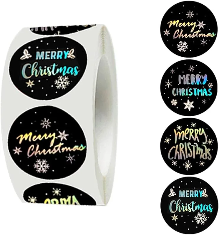FIBOUND Pegatinas para Regalos Navidad Etiquetas de Navidad Pegatinas Navidad - Pegatinas Regalo Rollos de Pegatinas Navideñas, 500 Pegatinas, Etiqueta de Regalo, Pegatina DIY — Envoltorio regalo