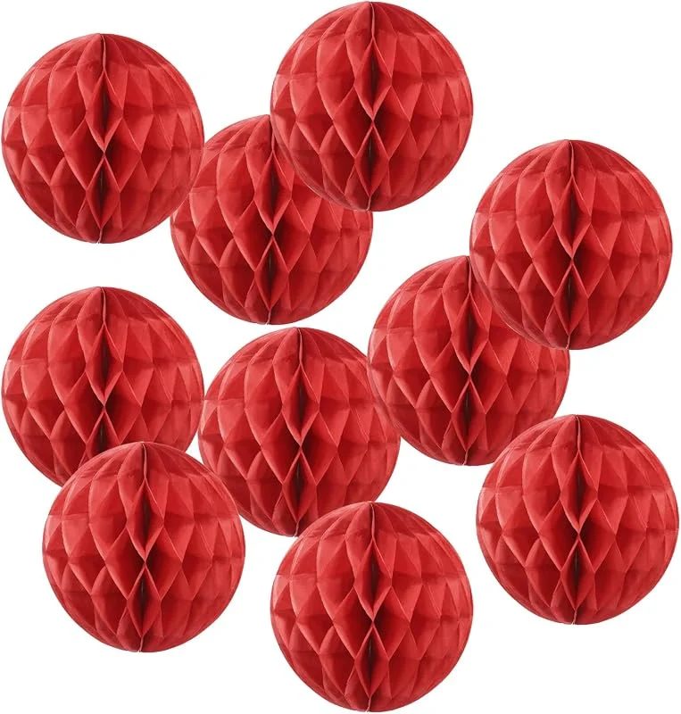 Visita la tienda de PATIKIL PATIKIL 10 Paquetes Pompones De Papel De Seda De 6 Pulgadas Rojo — Envoltorio regalo