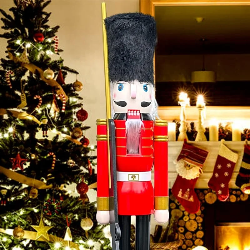 Visita la tienda de ECOM-CDL CDL XL, 5 pies, 150 cm, 5 pies, 5 pies, 150cm tamaño Natural Grande, Gigante Rojo y Azul Navidad de Madera Cascanueces Rey y Ornamento de Soldado muñeca Regalo Escaparate, Casa Decorativo K07 — Decoracion Navidad