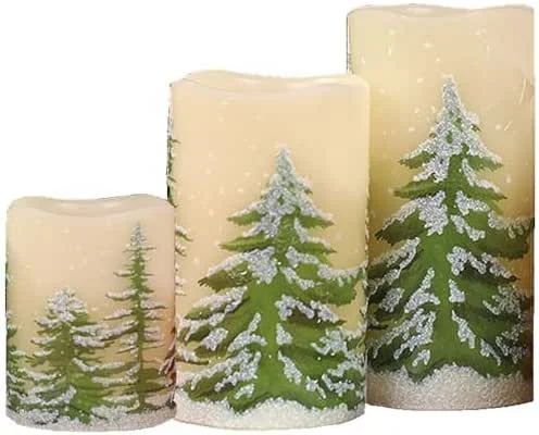 Visita la tienda de TRIXES TRIXES Juego de 3 velas sin llama para árbol de Navidad, decoración de Navidad – Velas parpadeantes recargables, tamaños variados – 10, 5 cm, 12, 5 cm y 15 cm — Luces Navidad