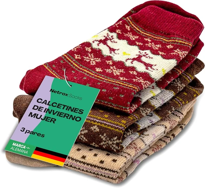 Visita la tienda de Netrox Netrox Pares de Calcetines Navideños - Calcetines Divertidos y Cómodos para la Temporada Festiva. Regala o Vístete con tus Socks Navideños Favoritos — Decoracion Navidad