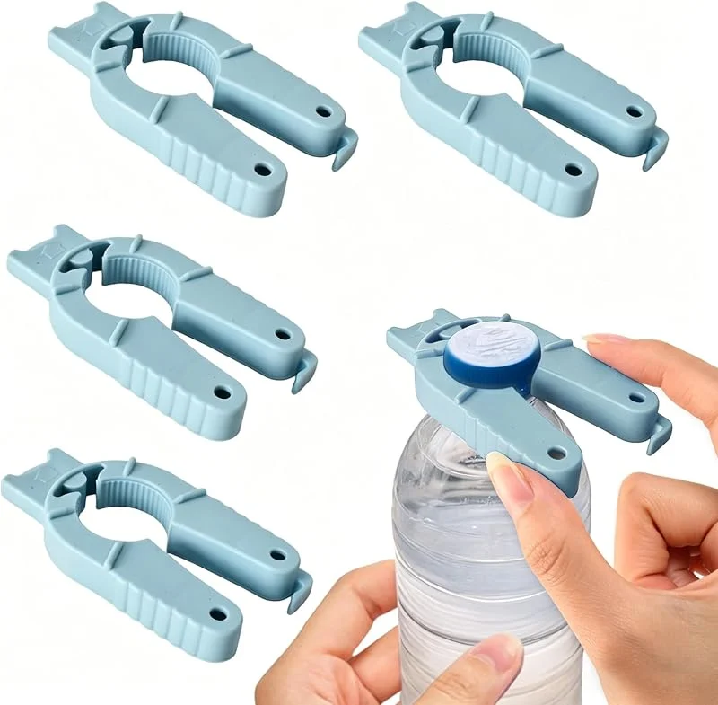 Tolenre 4 Abridores De Botellas Multifuncionales, Abrebotellas 3 En 1, De Plástico, Con Tapón De Rosca, Abridor De Botellas De Plástico Divertido Para Personas Mayores, Debilidad De Manos (Azul) — Vino y mesa festiva