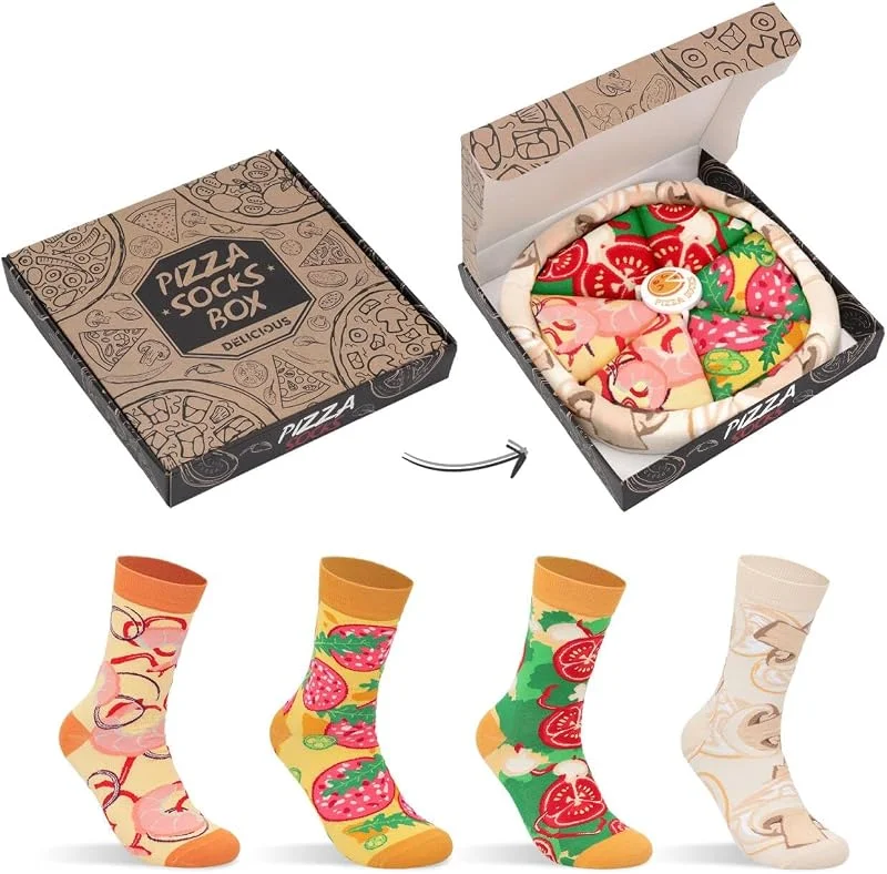 Visita la tienda de AGRIMONY AGRIMONY Calcetines Pizza Hombre Mujer Divertidos - Personalizados Originales Dibujos Estampados Graciosos Frikis Colores Arte — Decoracion Navidad