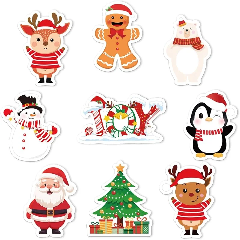 COCHIE Calcomanías de Navidad, lindas calcomanías de Papá Noel, reno, pan de jengibre, 240 unidades, etiquetas autoadhesivas de sobres de Navidad, calcomanías de sello de Navidad para regalo, tarjetas de — Envoltorio regalo