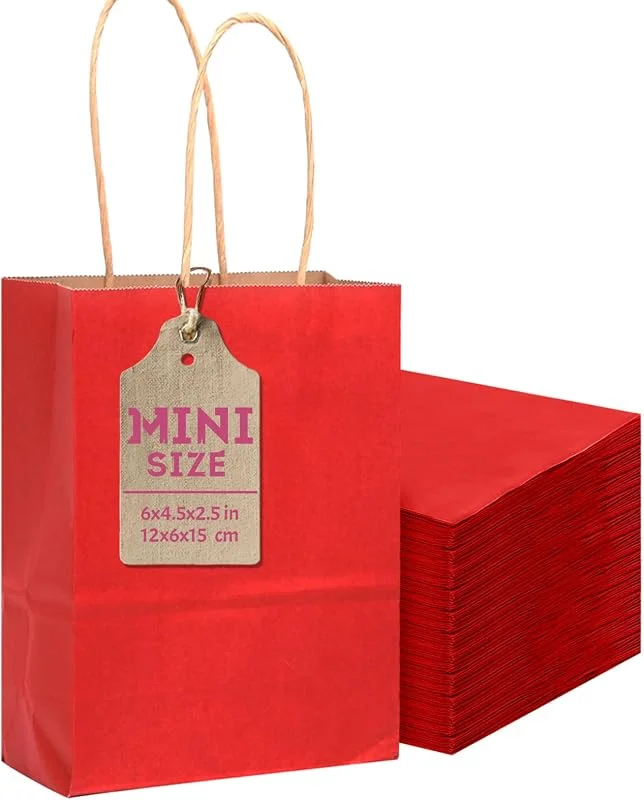 Visita la tienda de Gcardist Gcardist 24 piezas de mini bolsas de regalo de vino con asas de 15, 24x11, 43x6, 35 cm. Pequeñas bolsas de papel kraft para fiestas y tratamientos (tamaño mini, 30, 48x15, 24x38, 1 cm) — Envoltorio regalo