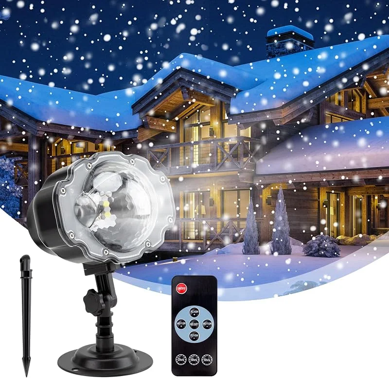 Ruutcasy Proyector de Luz de Navidad, Luces LED de Nieve para Decoración de Navidad, Proyector de Luces al Aire Libre Impermeable con Control Remoto, Luz Nocturna, Foco para Año Nuevo, Vacaciones, Halloween — Luces Navidad