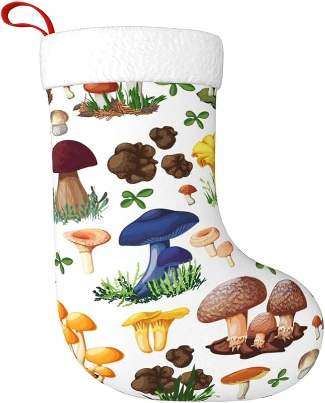 GaxfjRu Calcetín de Navidad con estampado de setas japonesas para niños, medias de Navidad para chimenea, decoración de fiesta de Navidad — Decoracion Navidad