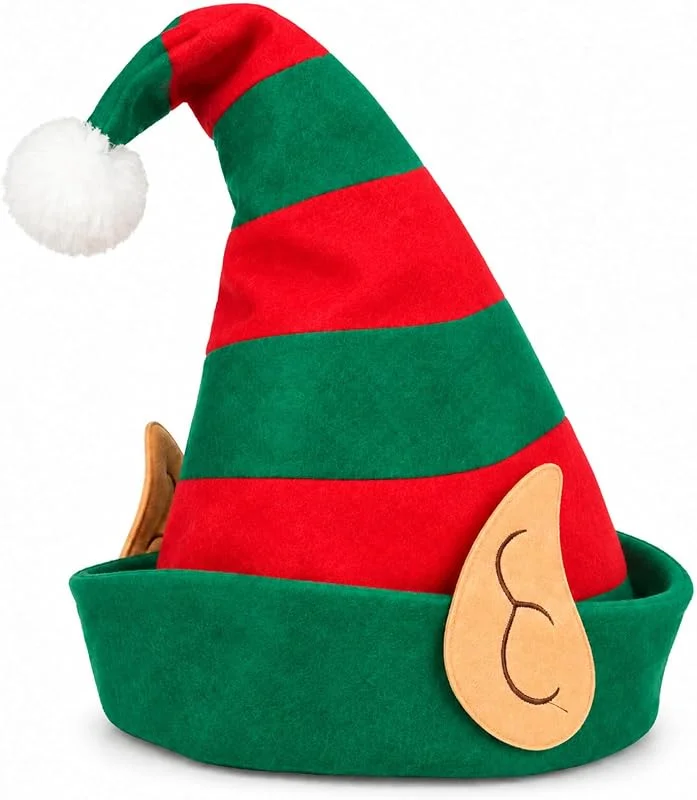 ZOSIGN Elfo Navidad Gorro con 2 Orejas Adulto Disfraces Para Fiestas Navideñas — Ropa Navidad