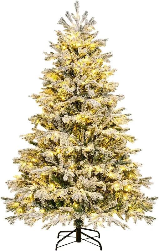 Visita la tienda de COSTWAY COSTWAY Arbol de Navidad Nevado con Luces 180cm, Arbol de Navidad con Luces Incorporadas, 350 Luces LED Blancas Cálidas, 1022 Puntas de PE y PVC, Arvore de Natal Hogar Oficina Tienda(180cm) — Decoracion Navidad