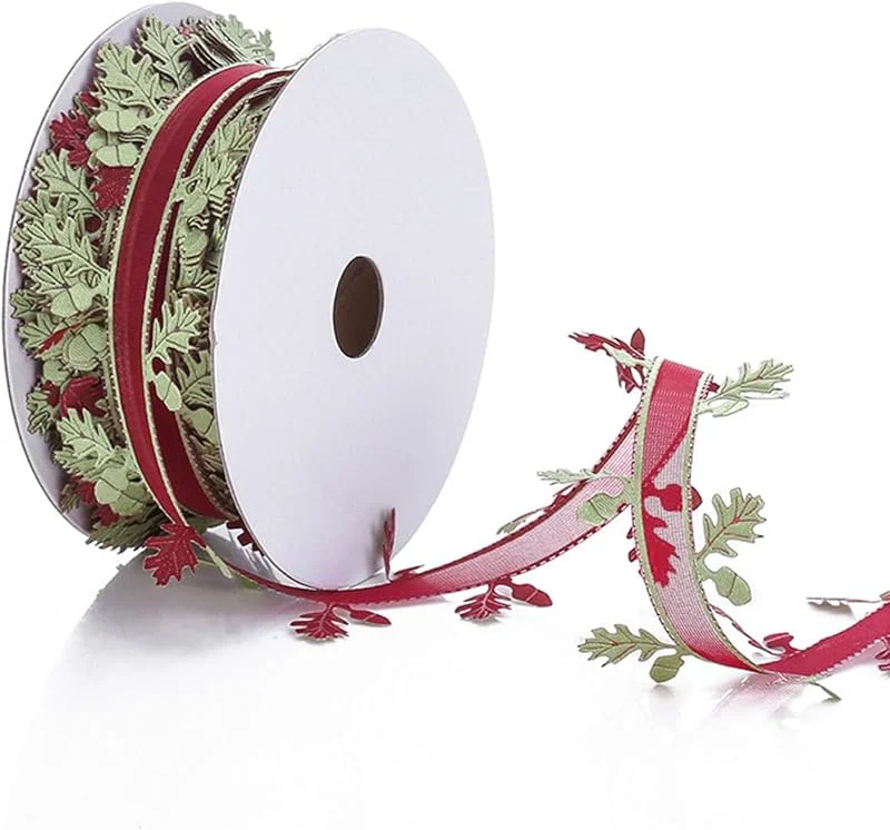 ALLWSLucky 20m Vid Artificial Cinta de Hoja, Hojas Verdes Cinta de Hojas Verdes para Guirnalda de Flores Decoración Jardinería Boda Fiesta Accesorio de Bricolaje (Rojo) — Envoltorio regalo