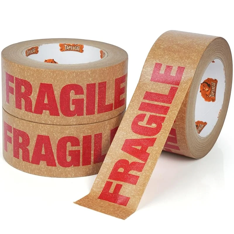 Visita la tienda de TAPEBEAR TAPEBEAR Cinta Frágil Ecológica Papel Kraft, 50mm x 50m, Cinta de Embalaje — Envoltorio regalo