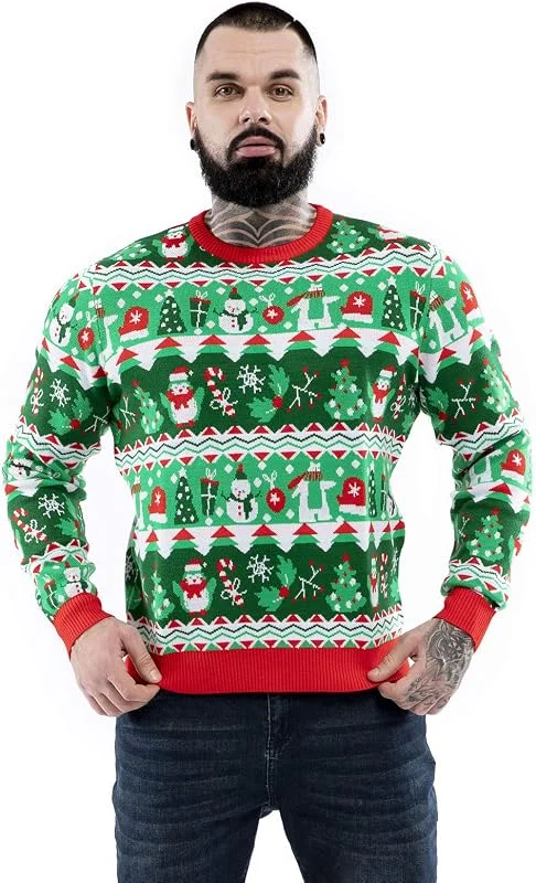 U Look Ugly Today Feo Jersey de Navidad para Hombre, Unisex, Divertido y Divertido, suéter de Navidad Grueso de Punto Festivo para Navidad — Ropa Navidad