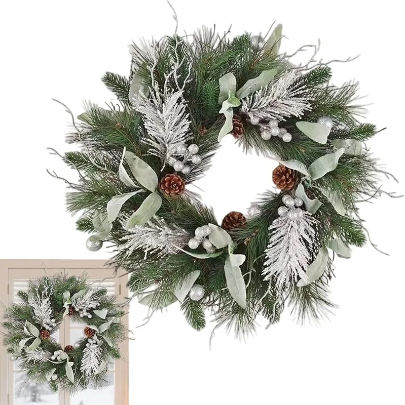 Generisch Guirnalda de Navidad para exteriores, 50, 8 cm, guirnalda verde — Decoracion Navidad