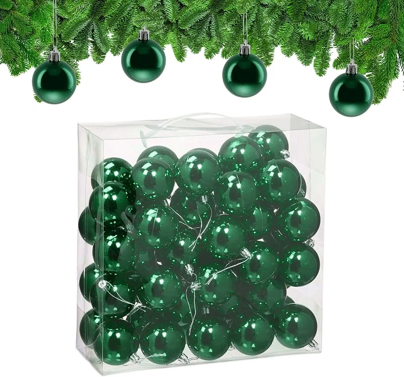 Visita la tienda de Relaxdays Relaxdays Bolas Árbol Navidad, Set 100, Plástico, Diseño Brillante, 6 cm, Adornos Navideños, Decoración Natal, Verde — Decoracion Navidad