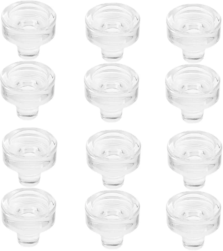Bhina 12 Piezas Tapones de Silicona para Botellas de Vino Tapones para Botellas de Vino, Tapón para Botellas, Tapón de Cristal, Tapón de Vino para Cumpleaños, Bodas, Fiestas, Regalos, Transparente — Vino y mesa festiva