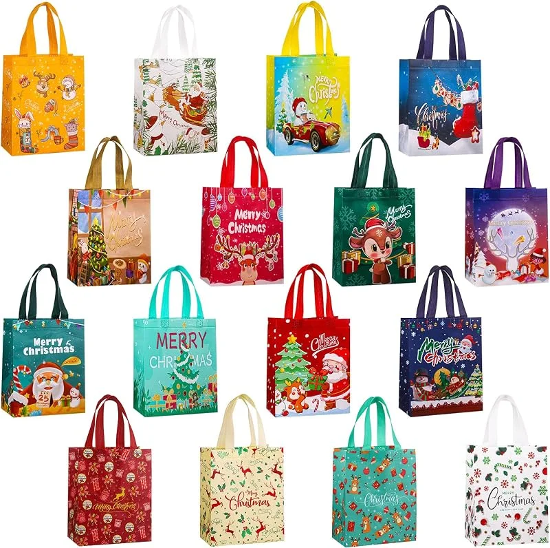Visita la tienda de Fentar 16uds Bolsas Regalo Navidad Grandecon Asa 21x12x26 cm — Envoltorio regalo