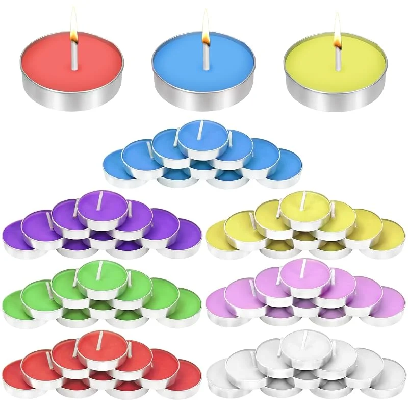 Keadic Juego de 70 mini velas de té a granel, velas de té blancas sin perfume, velas de parafina de larga duración para sello de cera, decoración de bodas y hogar, K2067 — Cena a la luz de velas