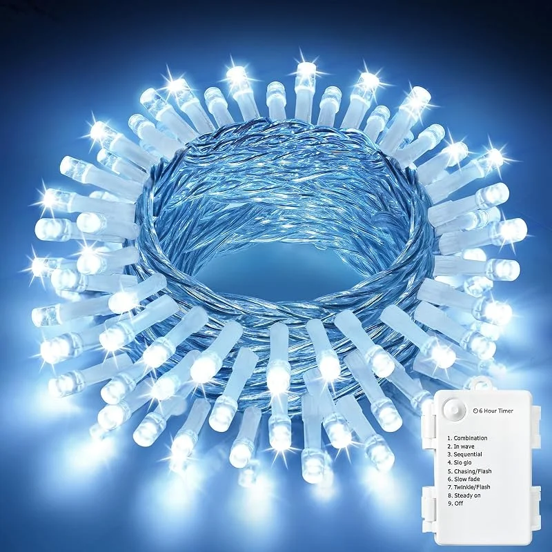 Realky Luces de Navidad con Pilas, 5M 50 LED Luces de Arbol de Navidad — Luces Navidad