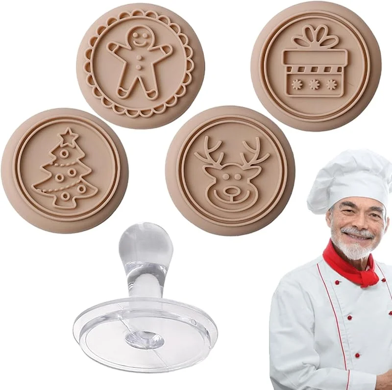 Genérico Sello de Galletas Navidad Redondos Antiadherentes Reutilizables Lisos — Hogar y cocina