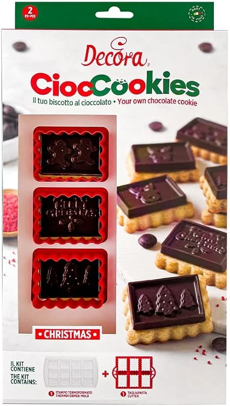 DECORA 0255157 2-Piece Set for Biscuits and Chocolates Christmas — Hogar y cocina