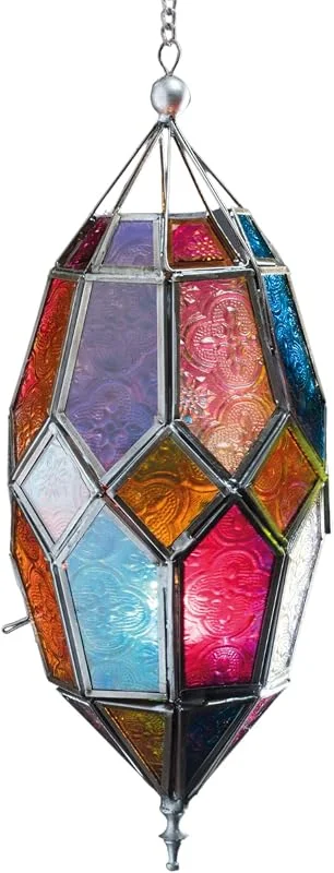 Visita la tienda de Purity Style Farolillo colgante grande de cristal marroquí (multicolor) — Cena a la luz de velas
