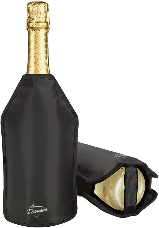 Durawe Company Funda Enfriadora de Vino.Enfriador de Botellas de Vino Blanco, Tinto y Champán. Set de Regalo con Accesorios para Barra.Bolsa Refrigerante de Botellas.Enfriador de Vino, Pack de Hielo para Vino — Vino y mesa festiva