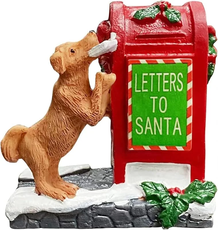QIZHIQIAMY Figuras Pueblo Navideño Miniatura Villa Navideña Perro Christmas Village Decorations para La Decoración Interior del Hogar en Navidad (A) — Decoracion Navidad