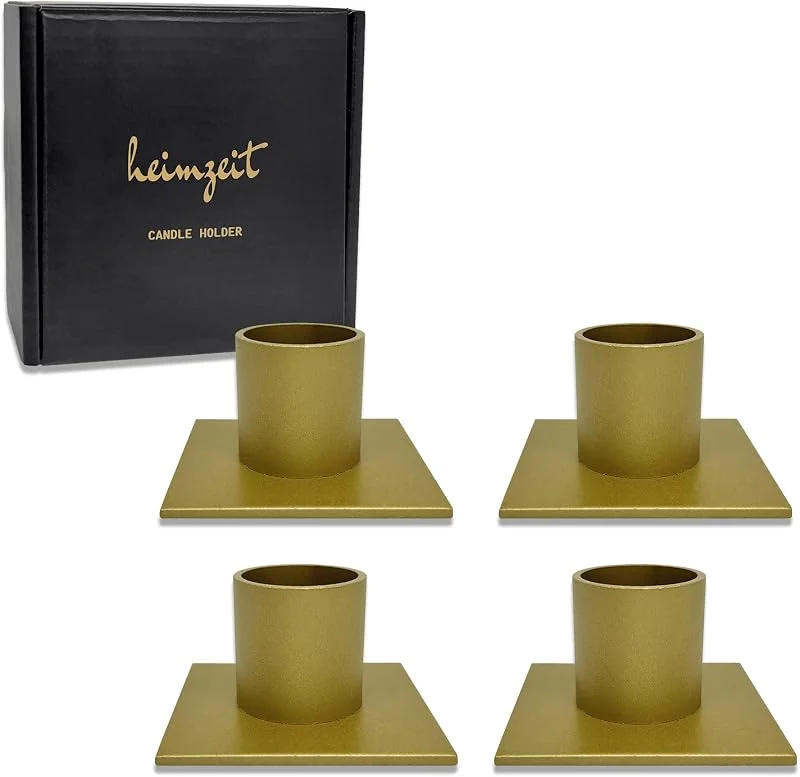 Visita la tienda de heimzeit Portavelas de Metal Ø25 mm, 4 Unidades Cuadrado, en Negro — Cena a la luz de velas