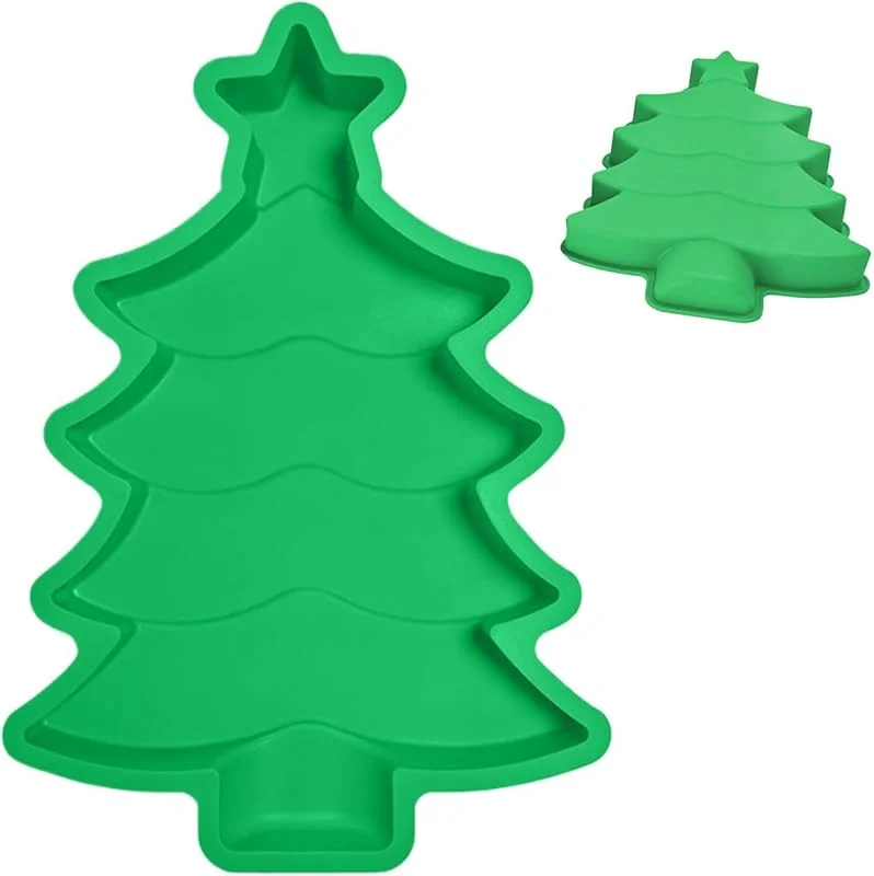 Jvjggag Molde para hornear en forma de árbol de Navidad moldes 3D antiadherentes — Hogar y cocina