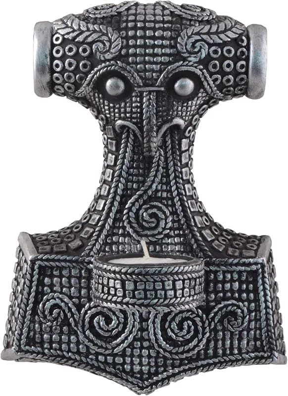 VOGLER Joh. Vogler GmbH Portavelas Germánico Thor's Hammer – Montaje en la pared, color plateado — Cena a la luz de velas