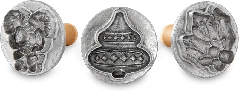 Nordic Ware Holiday 3D - Juego de sellos para galletas (3 unidades), resistente de aluminio fundido, juego de prensa de galletas fabricado en los Estados Unidos, resistente y duradero, 01233 — Hogar y cocina