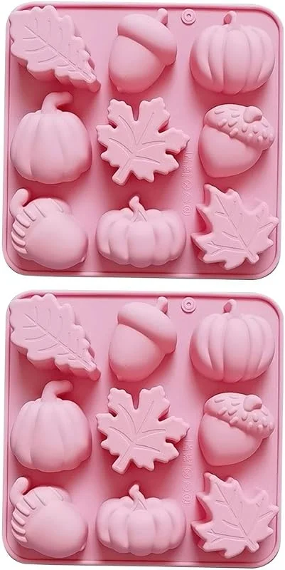 TYFGRT 2 Moldes De Frutas 3D, Moldes De Silicona De Calabaza De Hoja De Arce, Moldes De Chocolate Para Manualidades Diy, Moldes De Silicona De Otoño, Herramientas Para Hacer Dulces De Postre — Hogar y cocina