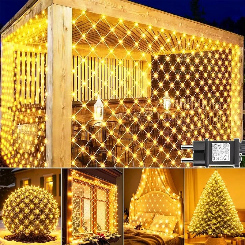 yowin Red de Luces Navidad Exterior 200 LED 3x2m Malla con Enchufe