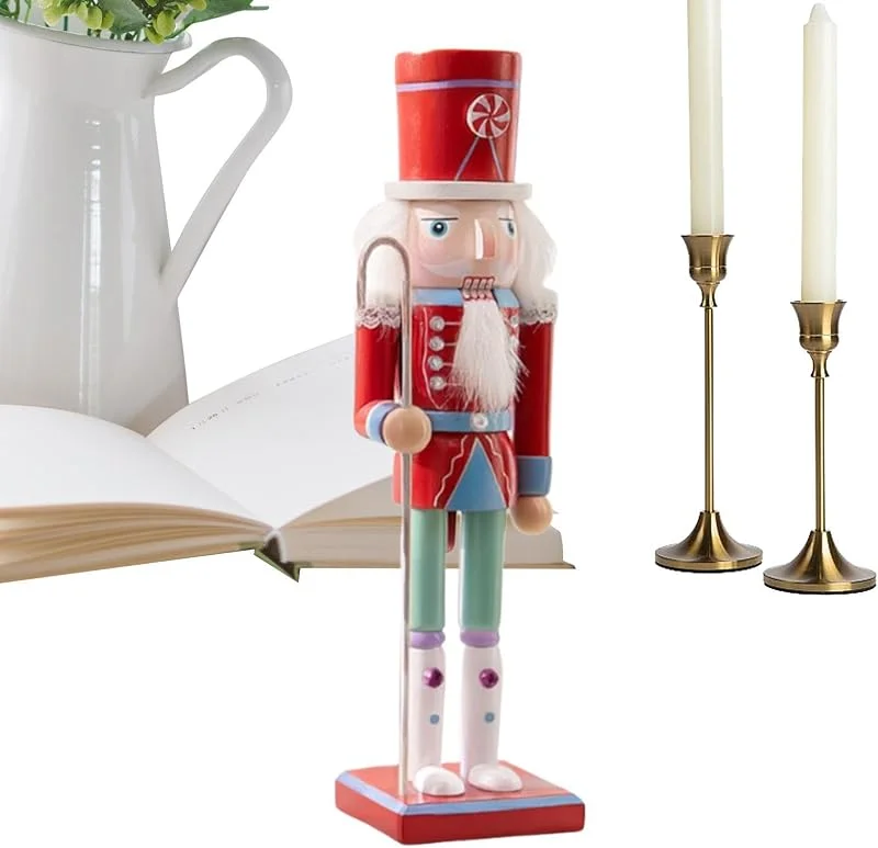 Jvjggag Figuras de Cascanueces 30 cm Figuritas Divertidas Bonitas Festivas y — Decoracion Navidad