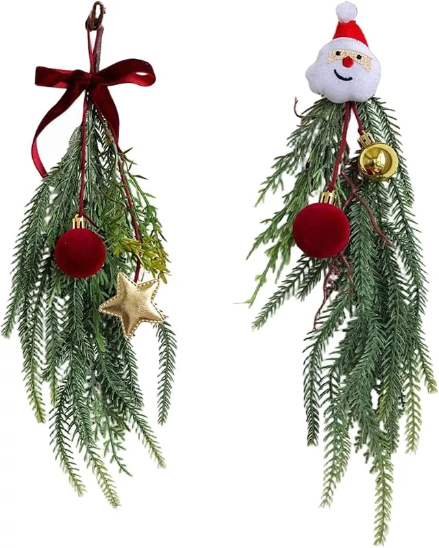 BUKYCAT 2 Piezas Corona de Puerta de Navidad, Coronas Navidad — Decoracion Navidad