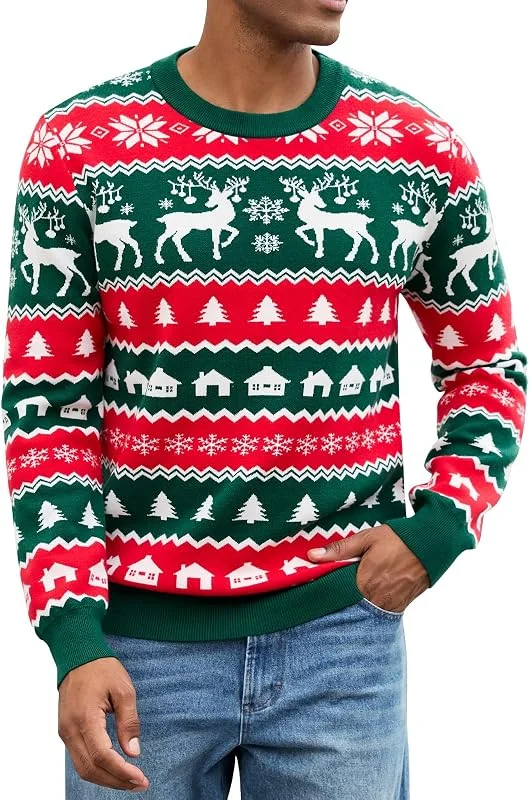 Visita la tienda de heekpek heekpek Jersey Navideño Hombre de Punto, Cuello Redondo para Invierno — Ropa Navidad