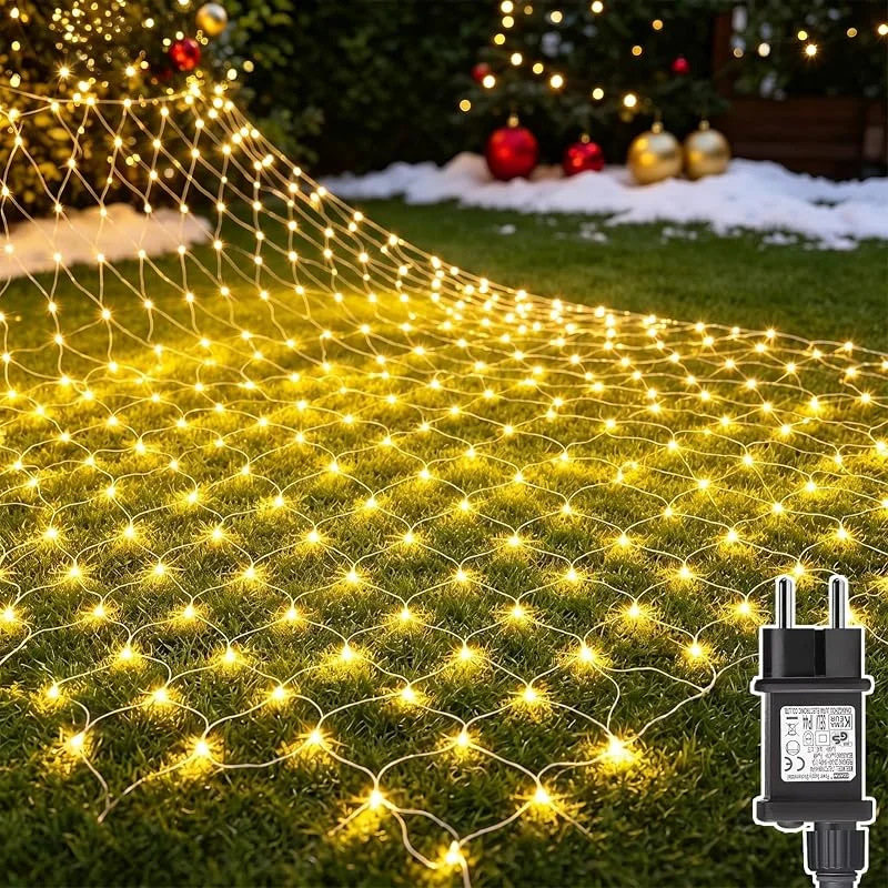 Visita la tienda de Dekofun Red de Navidad Exterior con Enchufe, 3x2m 200LED Blanco Cálido — Luces Navidad