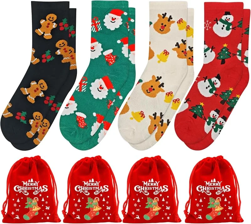 TaimeiMao Calcetines Navidad Mujer, Calcetines Mujer Divertidos, CalCetines MujEr Invierno, Obsequios para Mujeres en Temporada Invierno — Decoracion Navidad