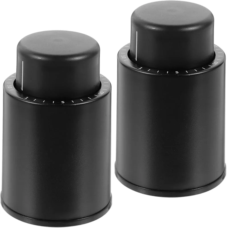 PRETYZOOM 2 Piezas Tapón de Vacío para Vino Negro de Plástico — Vino y mesa festiva