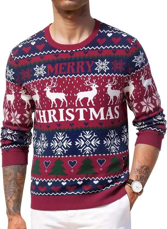 Visita la tienda de Crewhpo Jersey Navideño Hombre Suéter Navidad de Cuello Redondo Invierno — Ropa Navidad